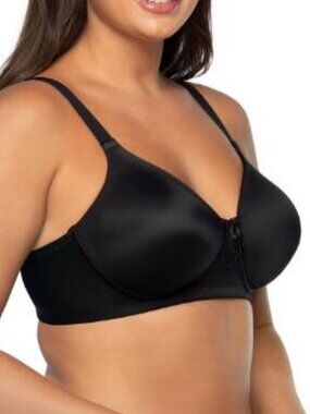 Vanity Fair 44DD Full Figure Smoothing Wireless Bra Radiant Collection Black NWT